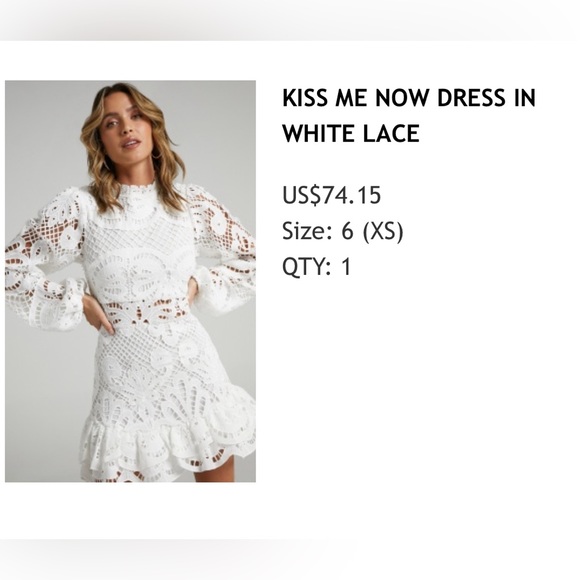 Long Sleeve White Lace Mini Dress